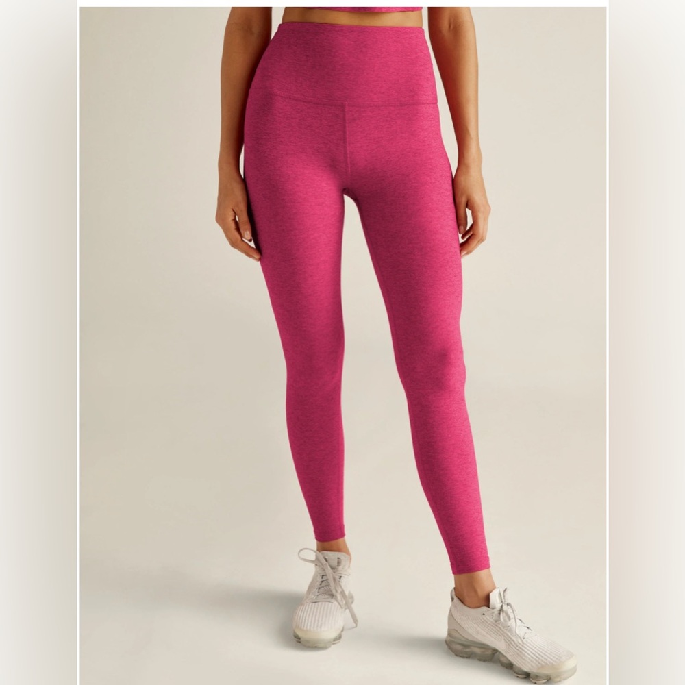 Beyond Yoga Spacedye Caught in the Midi Legging in Cranberry Heather
